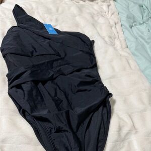 Stylish Black One Piece Swimsuit